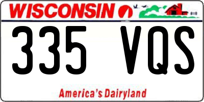 WI license plate 335VQS