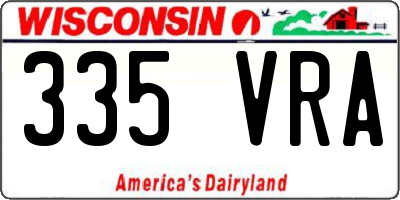 WI license plate 335VRA