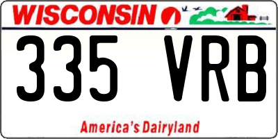 WI license plate 335VRB