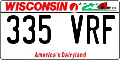 WI license plate 335VRF