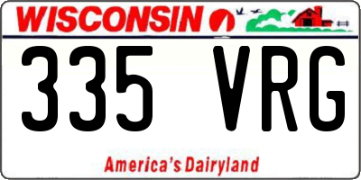 WI license plate 335VRG