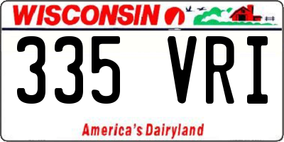 WI license plate 335VRI