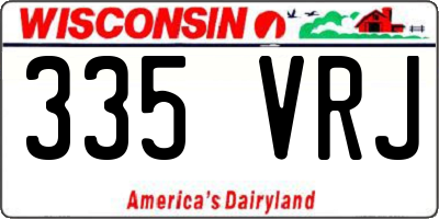 WI license plate 335VRJ