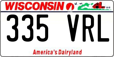 WI license plate 335VRL