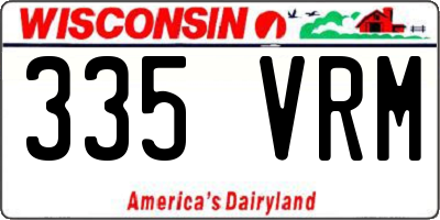 WI license plate 335VRM