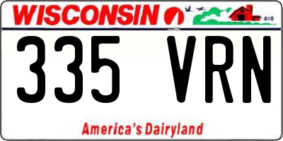 WI license plate 335VRN