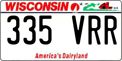 WI license plate 335VRR
