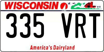 WI license plate 335VRT