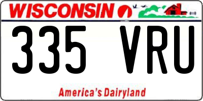 WI license plate 335VRU