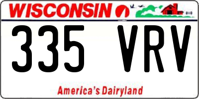 WI license plate 335VRV