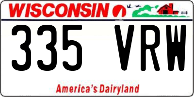 WI license plate 335VRW