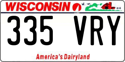 WI license plate 335VRY