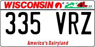 WI license plate 335VRZ