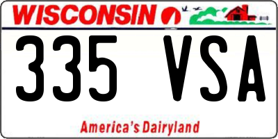 WI license plate 335VSA