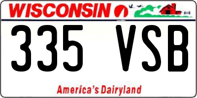 WI license plate 335VSB