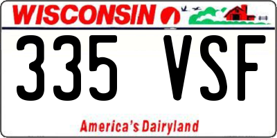 WI license plate 335VSF