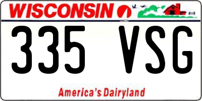 WI license plate 335VSG