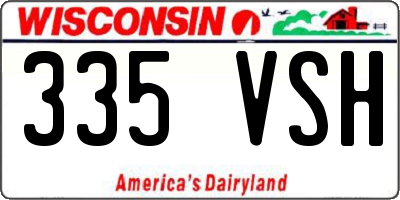 WI license plate 335VSH