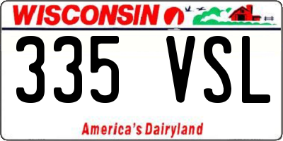 WI license plate 335VSL