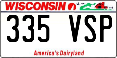 WI license plate 335VSP