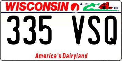WI license plate 335VSQ