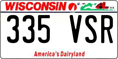 WI license plate 335VSR