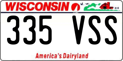 WI license plate 335VSS