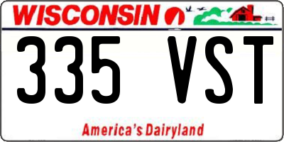 WI license plate 335VST