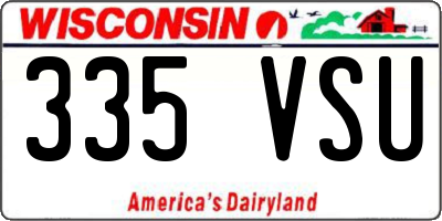 WI license plate 335VSU