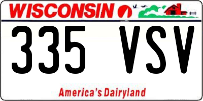 WI license plate 335VSV