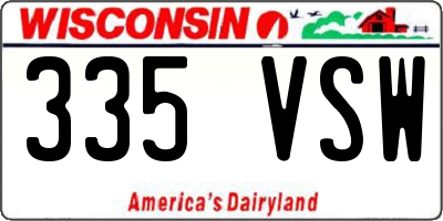 WI license plate 335VSW