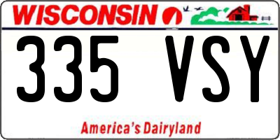 WI license plate 335VSY