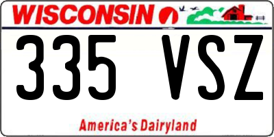 WI license plate 335VSZ
