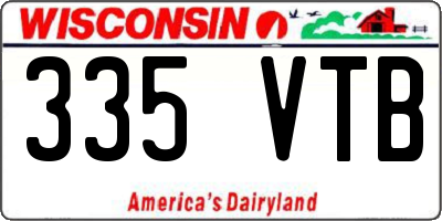 WI license plate 335VTB
