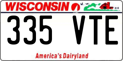 WI license plate 335VTE