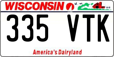 WI license plate 335VTK