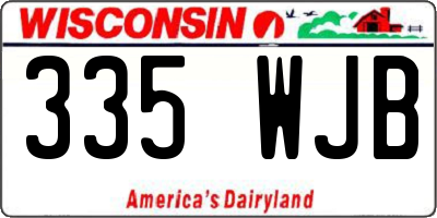 WI license plate 335WJB