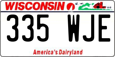 WI license plate 335WJE