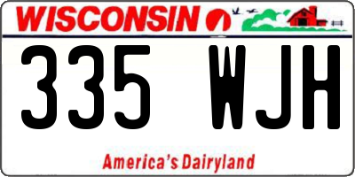 WI license plate 335WJH