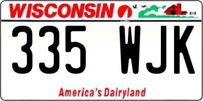 WI license plate 335WJK