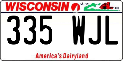 WI license plate 335WJL