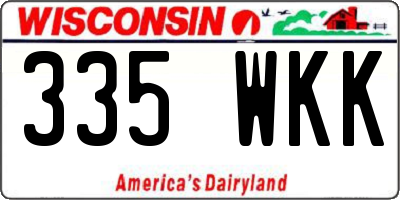 WI license plate 335WKK