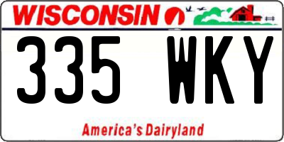 WI license plate 335WKY