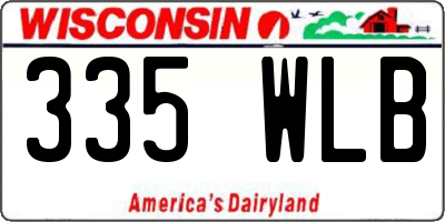 WI license plate 335WLB