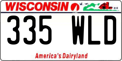 WI license plate 335WLD