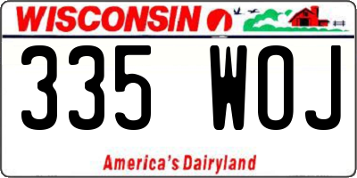 WI license plate 335WOJ