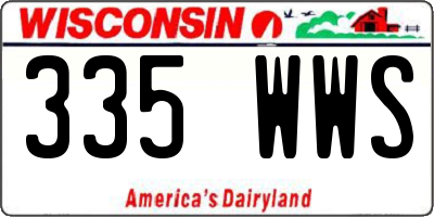 WI license plate 335WWS