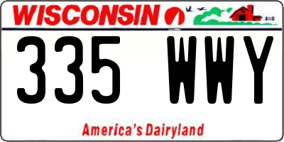 WI license plate 335WWY