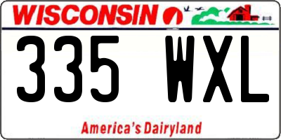 WI license plate 335WXL