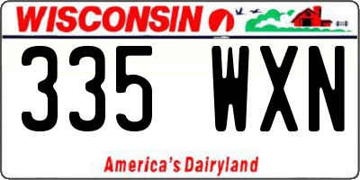 WI license plate 335WXN